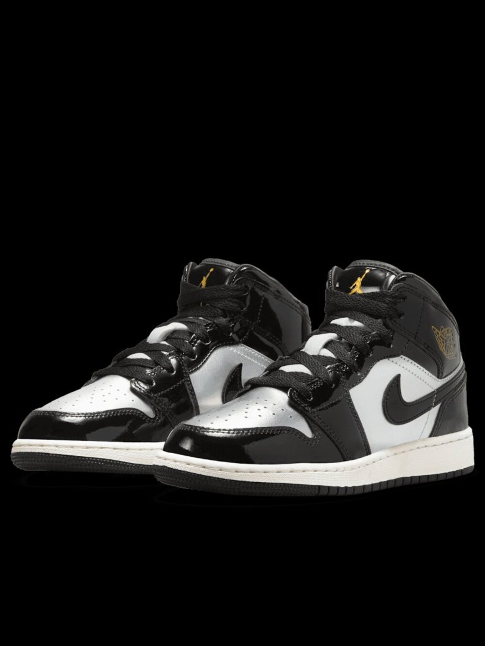 Air Jordan 1 Mid SE Black Metallic Silver
